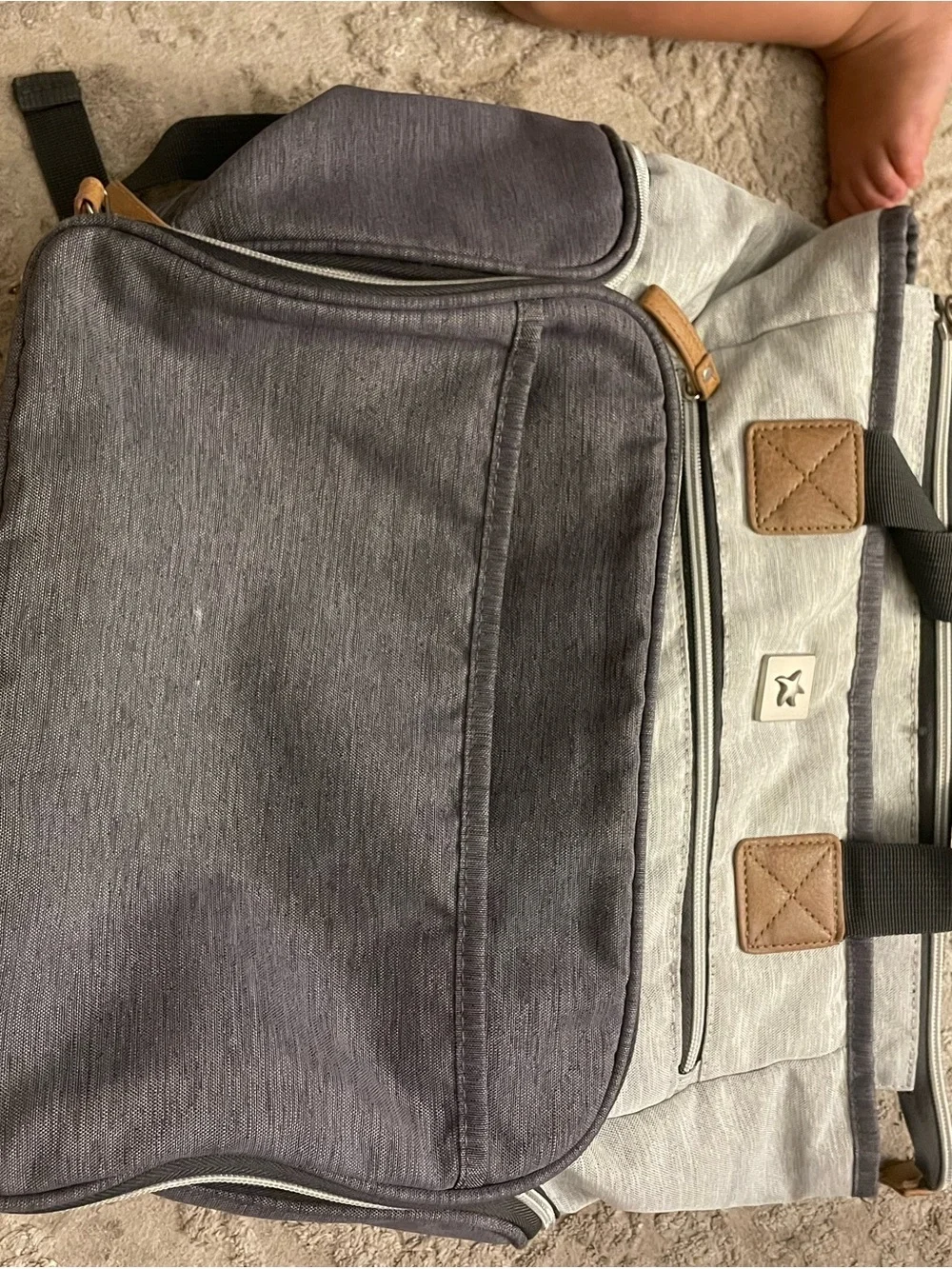 Stylish Gray and Light Gray Men's Backpack - Casual Everyday Bag